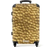 NoBoringSuitcases.com® Trolley Mediano 67x43x25 cm Equipaje Viaje Maleta Mediana Rígido Ligero 4 Ruedas Talla M Maletas Medianas Medium Metal - Dinámico - Oro