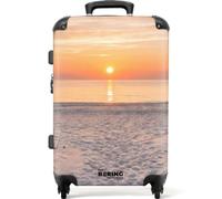 NoBoringSuitcases.com® Trolley Mediano 67x43x25 cm Equipaje Viaje Maleta Mediana Rígido Ligero 4 Ruedas Talla M Maletas Medianas Medium Atardecer - Playa - Arena