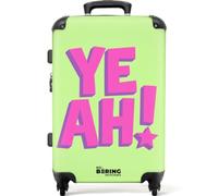 NoBoringSuitcases.com® Trolley Mediano 67x43x25 cm Equipaje Viaje Maleta Mediana Rígido Ligero 4 Ruedas Talla M Maletas Medianas Medium Verde - Neón - Cita