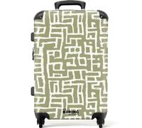 NoBoringSuitcases.com® Trolley Mediano 67x43x25 cm Equipaje Viaje Maleta Mediana Rígido Ligero 4 Ruedas Talla M Maletas Medianas Medium Patrón - Gráfico - Verde