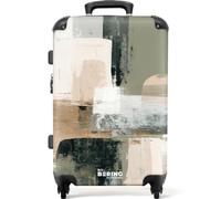NoBoringSuitcases.com® Trolley Mediano 67x43x25 cm Maleta Mediana Viaje Rígido Ligero 4 Ruedas Talla M Equipaje Tamaño Medium Maletas Medianas Pinceladas - Abstractas - Terrosas