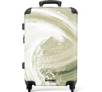 NoBoringSuitcases.com® Trolley Mediano 67x43x25 cm Maleta Mediana Viaje Rígido Ligero 4 Ruedas Talla M Equipaje Tamaño Medium Maletas Medianas Abstracto - Pinceladas - Olas - Verde