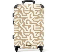 NoBoringSuitcases.com® Trolley Mediano 67x43x25 cm Maleta Mediana Viaje Rígido Ligero 4 Ruedas Talla M Equipaje Tamaño Medium Maletas Medianas Moderno - Abstracto - Beige