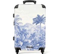 NoBoringSuitcases.com® Trolley Mediano 67x43x25 cm Maleta Mediana Viaje Rígido Ligero 4 Ruedas Talla M Equipaje Tamaño Medium Maletas Medianas Jungla - Tropical - Azul