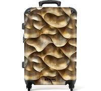 NoBoringSuitcases.com® Trolley Mediano 67x43x25 cm Maleta Mediana Viaje Rígido Ligero 4 Ruedas Talla M Equipaje Tamaño Medium Maletas Medianas Abstracto - Antiguo - Oro
