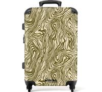 NoBoringSuitcases.com® Trolley Mediano 67x43x25 cm Maleta Mediana Viaje Rígido Ligero 4 Ruedas Talla M Equipaje Tamaño Medium Maletas Medianas Abstracto - Mármol - Verde