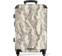 NoBoringSuitcases.com® Trolley Mediano 67x43x25 cm Maleta Mediana Viaje Rígido Ligero 4 Ruedas Talla M Equipaje Tamaño Medium Maletas Medianas Serpiente - Patrón - Taupe