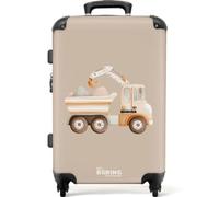 NoBoringSuitcases.com® Trolley Mediano Infantil 67x43x25 cm Maletas Medianas Maleta Mediana Viaje Rígido Ligero 4 Ruedas Talla M Equipaje Suitcase Volquete - Amarillo - Neutro