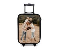 NoBoringSuitcases.com® Valigia per Bambini Personalizzato Compatta | 48x31x19 cm Negro Maletas De Viaje Cabina Trolley Con Ruedas LED Rigida Ultraligero Tu Foto