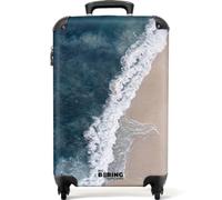 NoBoringSuitcases© Maleta De Cabina Equipaje Mano Viaje Avion Trolley | 55x35x20 cm - Rígida Ligera 4 Ruedas Maletas Carry On Suitcase Cabin Playa - Mar - Olas