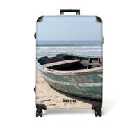 NoBoringSuitcases© Maleta Grande Maletas Grandes Viaje Trolley Rígida | 77x51.5x28 cm - Ligera 4 Ruedas Talla L XL Equipaje Large Barca - Playa - Arenosa - Mar