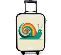 NoBoringSuitcases© Maleta Infantil Compacto Maletas De Viaje Cabina Trolley | 48x31x19 cm - Con Ruedas LED Rigida Ultraligero - Niños - Caracol - Arco iris - Colorido