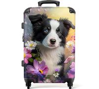 NoBoringSuitcases© Maleta Infantil, Niño, Mediana 4 Ruedas | 72 L - Maletas De Viaje Niños, Cerradura TSA, Grande, Grandes 23 Kilos (67 cm) (Perro - Morado)