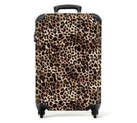 NoBoringSuitcases© Maletas de Viaje Cabina, Equipaje Mano, Trolley con 4 | 55x40x20 cm - ruedas giratorias rotación 360, Divertidas, TSA cerradura, 10kg avion, Estampado Leopardo