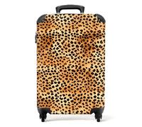 NoBoringSuitcases© Maletas de Viaje Cabina, Equipaje Mano, Trolley con 4 | 55x40x20 cm - ruedas giratorias rotación 360, Divertidas, TSA cerradura, 10kg avion, Estampado leopardo