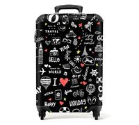 NoBoringSuitcases© Maletas de Viaje Cabina, Equipaje Mano, Trolley con 4 | 55x40x20 cm - Ruedas giratorias rotación 360, Divertidas, TSA Cerradura, 10kg Avion, Patrón