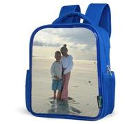 NoBoringSuitcases© Mochila Infantil Ligero Ergonómico Viaje Resistente 8L | Azul Moderno Colegio Excursiones Pequeña Guardería Niña Niño Niños Chico y Chica o Bebe Original Tu Foto