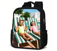 NoBoringSuitcases© Mochila Infantil Ligero Ergonómico Viaje Resistente 8L | Negro Moderno Colegio Excursiones Pequeña Guardería Niña Niño Niños Chico y Chica o Bebe Original Tu Foto