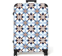 NoBoringSuitcases© Trolley Grande Equipaje Viaje Maleta Rígido Ligero 4 | 77x51.5x28 cm - Ruedas Talla L XL Maletas Grandes Large Ornamento - Azulejo - Colorido