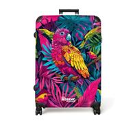NoBoringSuitcases© Trolley Grande Infantil Maleta Viaje Rígido Ligero 4 | 77x51.5x28 cm - Ruedas Maletas Grandes Talla L XL Equipaje Large Loro - Colorido - Hojas