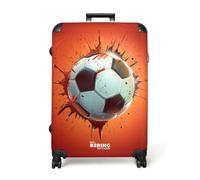 NoBoringSuitcases© Trolley Grande Infantil Maleta Viaje Rígido Ligero 4 | 77x51.5x28 cm - Ruedas Maletas Grandes Talla L XL Equipaje Large Fútbol - Explosión - Dinámico