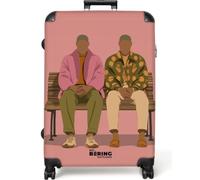 NoBoringSuitcases© Trolley Grande Maletas Grandes Maleta Viaje Rígido | 77x51.5x28 cm - Ligero 4 Ruedas Talla L XL Equipaje Large Ilustración - Banco - Personas - Minimalista