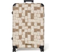 NoBoringSuitcases© Trolley Grande Maletas Grandes Maleta Viaje Rígido | 77x51.5x28 cm - Ligero 4 Ruedas Talla L XL Equipaje Large Bloque - Patrón - Marrón