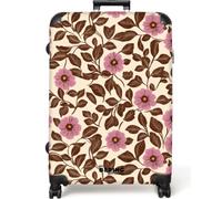 NoBoringSuitcases© Trolley Grande Maletas Grandes Maleta Viaje Rígido | 77x51.5x28 cm - Ligero 4 Ruedas Talla L XL Equipaje Large Flores - Hojas - Coloridas