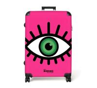 NoBoringSuitcases© Trolley Grande Maletas Grandes Maleta Viaje Rígido | 77x51.5x28 cm - Ligero 4 Ruedas Talla L XL Equipaje Large Ojo - Minimalista - Rosa