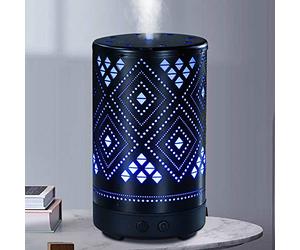 nobrand 100ml Ultrasonic Air Humidifier Art Iron Design Aromatherapy Essential Oil Diffuser with Colorful Night Lights For Home Office