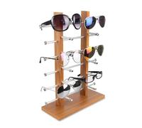 NOBRIM Titular de Gafas Estante de exhibición de Gafas de Sol de Madera de Doble Fila Adorno de Escritorio con Soporte de exhibición de anteojos