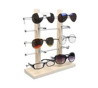 NOBRIM Titular de Gafas Estante de exhibición de Gafas de Sol de Madera de Doble Fila Adorno de Escritorio con Soporte de exhibición de anteojos