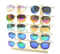 NOBRIM Titular de Gafas Soportes de exhibición de Madera para anteojos, Estante para exhibición de Gafas, Soporte para exhibición Adorno de Escritorio con Soporte de exhibición de anteojos