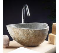 Nobu - Lavabo de piedra de río H 15 x B 34 x T 28 cm