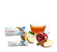 NOCARB T | Té de Fibras Solubles Naturales (Yacón, Acacia, Inulina, Pectina de Manzana) + Canela + Té Verde + Cromo | Control de Azúcar y Carbohidratos | Sabor Manzana & Canela | 1 Caja de 7 Sticks