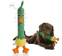 Nocciola Juguete de pato de Pascua 2 en 1 con un gran chirriador de goma, juguetes masticables chirriantes y duraderos para masticadores agresivos, razas medianas y grandes