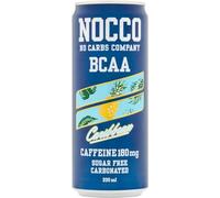 NOCCO BCAA Caribe 24 x 330ml | Bebida energética rica en proteínas sin azúcar -Aumento de vitaminas y cafeína | Bebidas deportivas carbonatadas para el rendimiento y la regeneración muscular