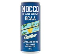 Nocco BCAA Energy Drink 330 ml de cafeína de 180 mg - Caribe, paquete de 24