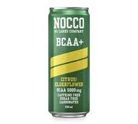 Nocco BCAA Energy Drink 330 ml sin cafeína - cítricos/flor de saúco, 12 piezas
