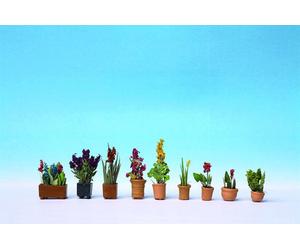 Noch 14012 - Pre-pintados Plantas En Ollas Escena Artículo 1/87th H0/00 Calibre