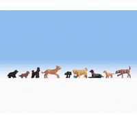 Noch 15719 - 9X Perros Pre Pintada - Juego Dos 1/87th = H0/00 Calibre 2nd Clase