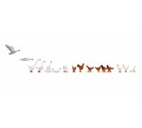 NOCH 15772 1/87 H0 Personajes Lote De 17 Figuritas Pollos Y Gansos HO