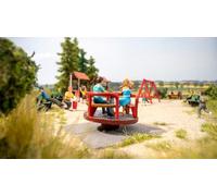 NOCH® Carrusel Micro Motion para niños, Zonas de Juegos Infantiles, 5 x 5 x 5,4 cm, Coloreado a Mano y Micro Movimiento para Pista H0