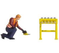 NOCH Escenas pequeñas Trabajo de vía Escena Realista con Trabajadores ferroviarios, Ideal para Pista Modelo H0