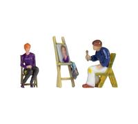 NOCH® Figura de Pintor con Modelo y Caballete de plástico para dioramas H0 Sentado