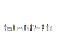 NOCH H0 Figuren-Themenwelt Buffet, Coloreado a Mano, 1:87 (H0) para modelismo, Ideal para escenas con Invitados y camareros