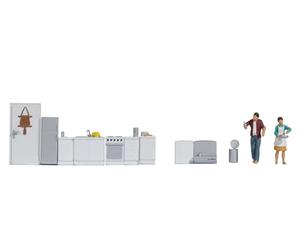 NOCH H0 Figuren-Themenwelt Küche para el Ancho de vía H0, Ideal para el diseño de escenas en el Modelo ferroviario y construcción de dioramas