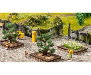 NOCH Isla de flores, con tecnología de corte láser, 2 unidades de 4,5 x 3 cm para ferrocarril modelo H0, proporciona un toque vibrante