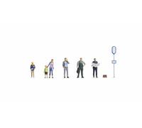 NOCH® Juego de Figuras An Der Busstelle con Seis Figuras, Escala H0 1:87, maquetas, dioramas y proyectos de Manualidades