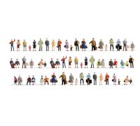 NOCH Mega Kit Ahorro Figuras, 60 Pintado Modelos para Escala N, Ideal Pueblos